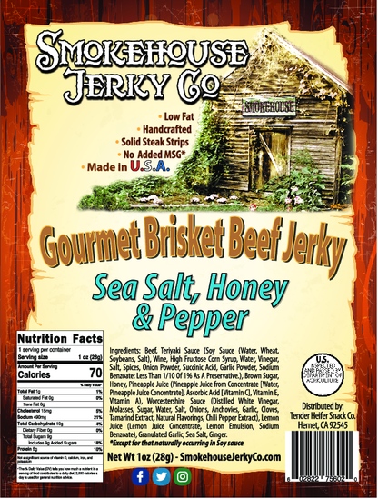 Sea Salt Honey & Pepper Brisket Beef Jerky